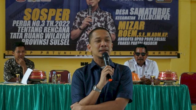 Mizar Mensosialisasikan Perda No. 3 Tahun 2022 Tentang RTRW Provinsi Sulawesi Selatan di Desa Samaturue