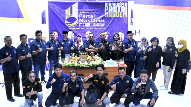 Rayakan HUT ke-11, Nasdem Makassar dan Relawan Anies Kolaborasi Hadapi Pemilu 2024