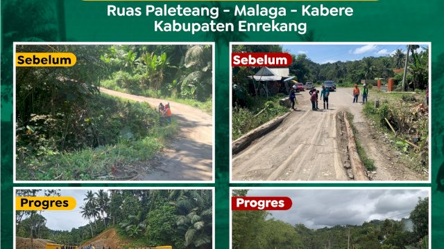 Program Prioritas Gubernur Sulsel Andi Sudirman Sulaiman dalam perbaikan ruas jalan Paleteang - Malaga - Kabere yang terletak di Kabupaten Enrekang hampir rampung.