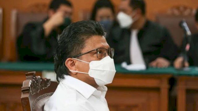 (Istimewa) Ferdy Sambo saat hadiri sidang keputusan di Pengadilan Negeri Jakarta Selatan (PN Jaksel).