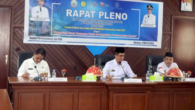 Rapat Pleno TPAKD Kepulauan Selayar Tahun 2023 Dibuka Oleh Wakil Bupati