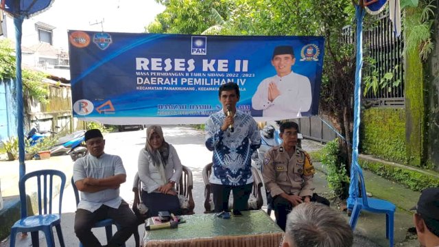 Anggota DPRD Kota Makassar Hamzah Hamid dalam agenda Reses kedua masa persidangan di Jl Abadi, Kel Karuwisi Kota Makassar 