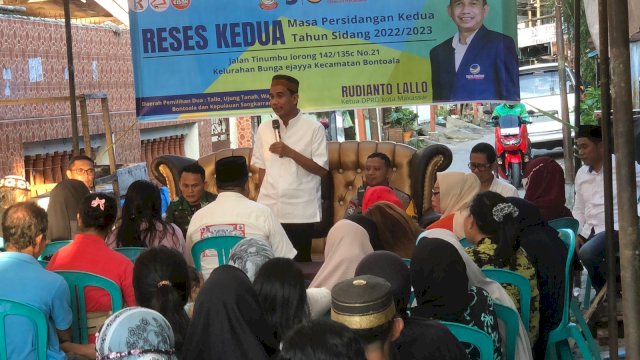 Ketua DPRD Kota Makassar Rudianto Lallo dalam agenda Reses masa sidang di Kel Bunga Ejayya, Kec Bontoala Makassar. 