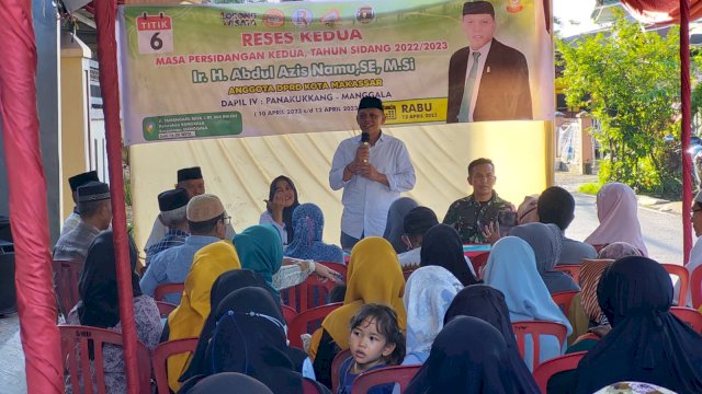 Anggota DPRD Kota Makassar sekaligus Politisi PPP Abdul Aziz gelar agenda terakhir reses kedua masa sidang di Kelurahan Bangkala Makassar.