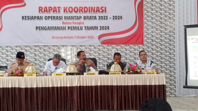 Kapolres Selayar Buka Rakor Kesiapan Ops Mantap Brata Untuk Pengamanan Pemilu 2024