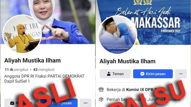 Waspada, Nama Anggota DPR RI Aliyah Mustika Ilham dicatut di Facebook Bodong