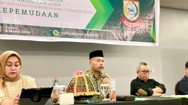 Anggota DPRD Makassar Abdul Wahid menggelar sosialisasi penyebarluasan Perda di Hotel MaxOne Makassar, Sabtu (9/3/2024).