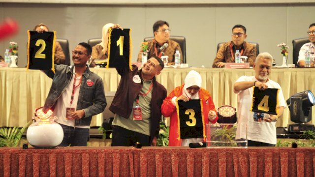 Hasil Undian Nomor Urut Pilwalkot Makassar: 1 Mulia, 2 Sehati, 3 INIMI, 4 AMAN