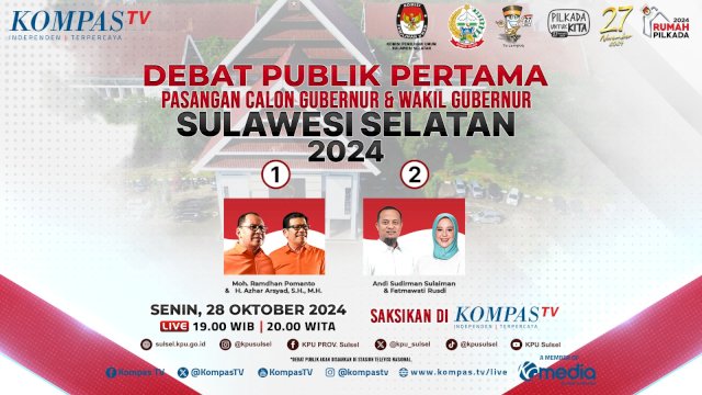 Debat Pertama Pilgub Sulsel 2024: Adu Visi Misi Danny-Azhar vs Sudirman-Fatmawati