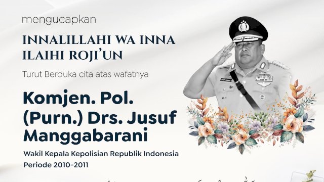 Gubernur Sulsel Sampaikan Duka Cita atas Wafatnya Mantan Wakapolri Komjen Pol (Purn) Jusuf Manggabarani
