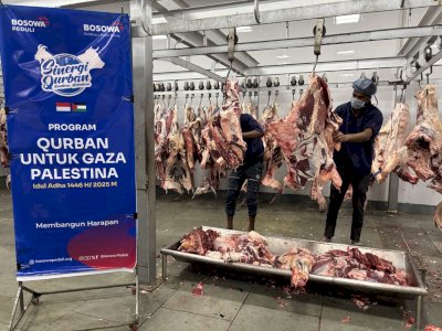 Bosowa Salurkan Daging Hewan Qurban untuk Warga Gaza di Tengah Krisis Kemanusiaan
