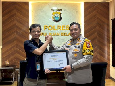 Kapolres Selayar Terima Penghargaan dari KPPN Benteng, Apresiasi Nilai IKPA 100 Pada Semester I 2025