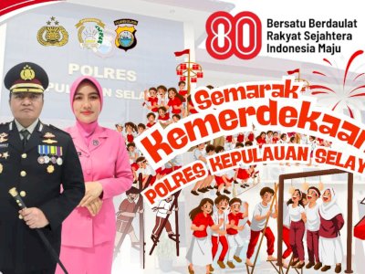 Polres Kepulauan Selayar Meriahkan HUT ke-80 RI dengan Lomba Rakyat dan Panjat Pinang