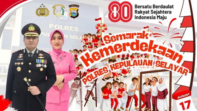 Polres Kepulauan Selayar Meriahkan HUT ke-80 RI dengan Lomba Rakyat dan Panjat Pinang