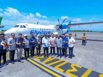 Gubernur Sulsel Launching Penerbangan Perdana Pesawat Fly Jaya Airlines Rute Makassar&ndash;Bone