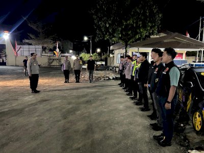 Malam Kondusif di Kota Benteng, Kapolres Selayar Pimpin Langsung Patroli KRYD