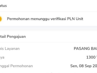 UMKM CFD Lapangan Pemuda Daftar Pemasangan meteran listrik Baru