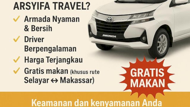 Arsyifa Travel Hadirkan Full Servis: Gratis Makan di Perjalanan Selayar &ndash; Makassar