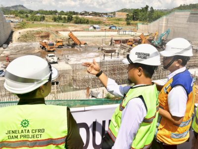 Gubernur Sulsel Tinjau Progres Pembangunan Bendungan Jenelata di Gowa
