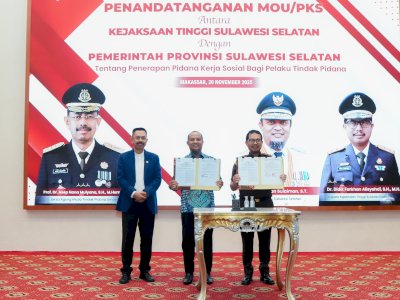 Pemprov Sulsel dan Kejati Teken MoU Implementasi KUHP Baru dan Pidana Kerja Sosial