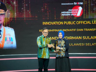 Andi Sudirman Sulaiman Raih Penghargaan Pemimpin Inovatif dan Transformatif, Diterima Wagub Fatmawati