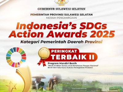 Gubernur Sulsel Terima Penghargaan Indonesia’s SDGs Action Awards 2025