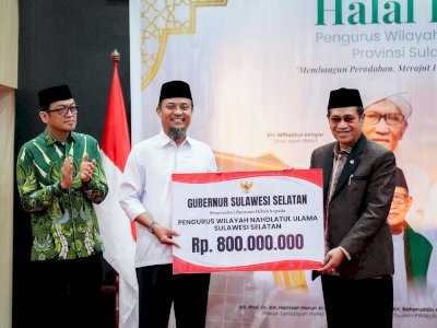 Halal Bihalal PWNU Sulsel, Gubernur Andi Sudirman Sulaiman Serahkan Hibah Rp800 Juta dan Alsintan