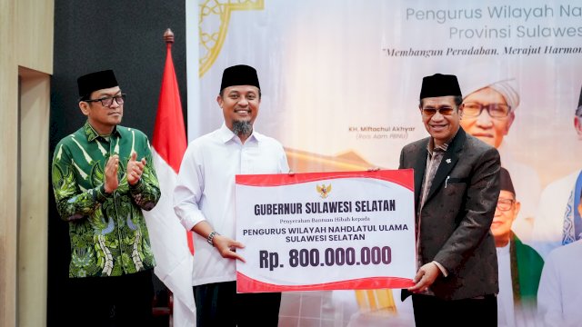 Halal Bihalal PWNU Sulsel, Gubernur Andi Sudirman Sulaiman Serahkan Hibah Rp800 Juta dan Alsintan