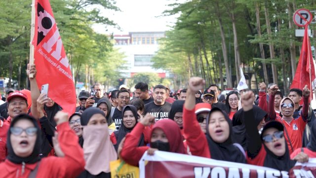 May Day 2026, Munafri-Aliyah Ramaikan Fun Walk Serikat Buruh dan Pekerja