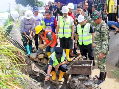 Gubernur Sulsel Ground Breaking Rehabilitasi Irigasi Bengo, Perkuat Produktivitas Pertanian Bone
