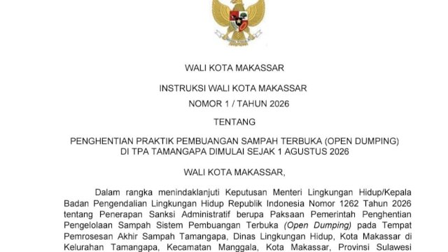 Instruksi Wali Kota: Mulai 1 Agustus, TPA Tamangapa Tak Lagi Terima Sampah Campur